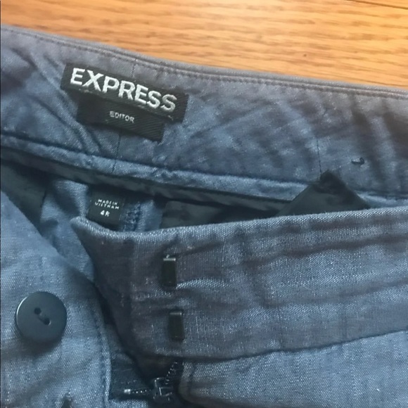 EXPRESS Editor Blue Denim Summer Capri Pants 4 - Picture 4 of 8